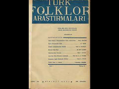 Türk Folklor Araştırmalar´nı Niçin Çıkarıyoruz